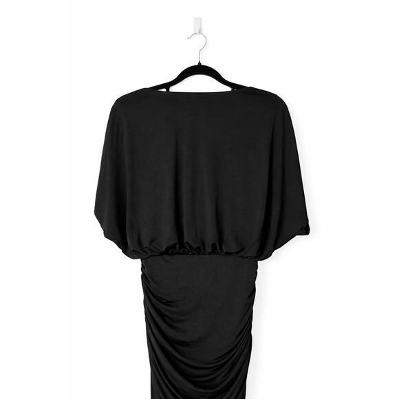 Aiden by Aidan Mattox Black Ruched Blouson Cocktail Dress Size 0 - Picture 3 of 8
